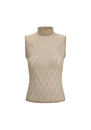 Fendi Multicolor Polyamide Sleeveles T-Shirt - M