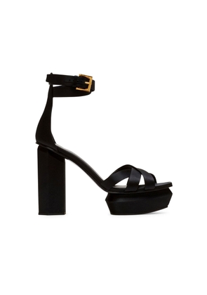 Balmain Black Silk Platform Sandals - EU41/US11