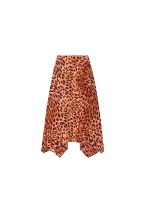 Stella McCartney Orange Silk Midi Skirt - 40