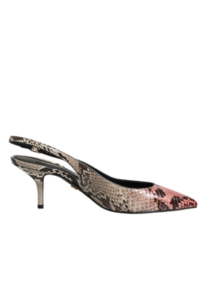 Dolce & Gabbana Multicolor Leather Heels Slingback Shoes - EU36/US5.5