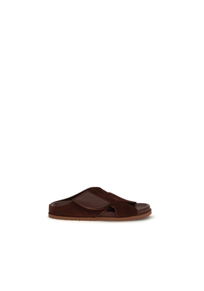 Pedro García Brown Velvet Flat Sandals - EU37/US7