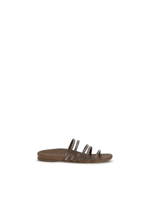 Pedro García Brown Calf Leather Bos Taurus Flat Sandals - EU41/US11
