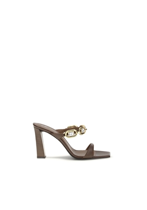 Giuseppe Zanotti Brown Calf Leather Bos Taurus Sandals - EU37.5/US7.5
