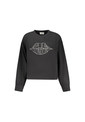 Pepe Jeans Black Cotton Women Sweatshirt - S