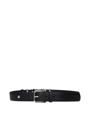Dolce & Gabbana Black Leather Regular Belt - 80 cm / 32 Inches