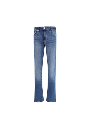 Philipp Plein Blue Cotton Straight-Leg Jeans - W33