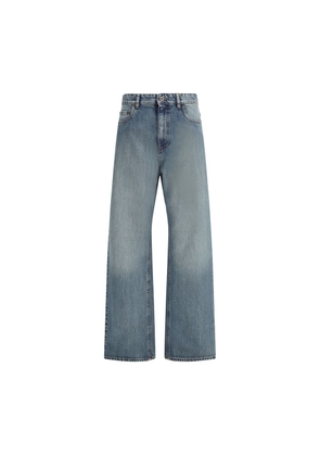 Miu Miu Blue Cotton Straight-Leg Jeans - 26