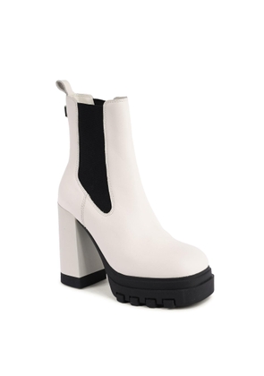 Tommy Hilfiger White Leather Ankle Boots - EU39/US9
