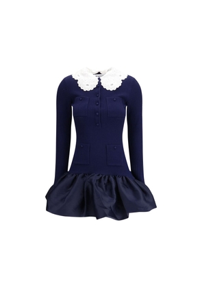 Self-Portrait Blue Viscose Cocktail Dress - M