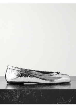 Maison Margiela - Tabi Metallic Cracked-leather Ballet Flats - Silver - IT35,IT36,IT36.5,IT37,IT37.5,IT38,IT38.5,IT39,IT39.5,IT40,IT40.5,IT41
