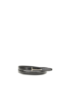 Tom Ford Black Leather Thin Belt - 90 cm / 36 Inches
