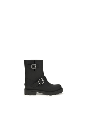 Jimmy Choo Black Polyurethane Rain Boots - EU38/US8