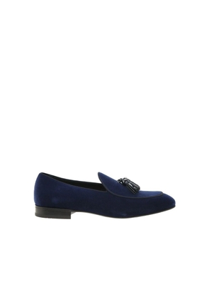 Salvatore Ferragamo Blue Leather Slip-On Loafers - EU44/US11