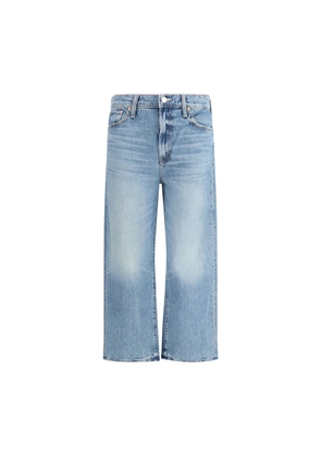 Mother Denim Blue Cotton Cropped Jeans - W24