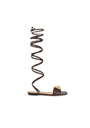 Valentino Garavani Brown Leather Sandals - EU37.5/US7.5