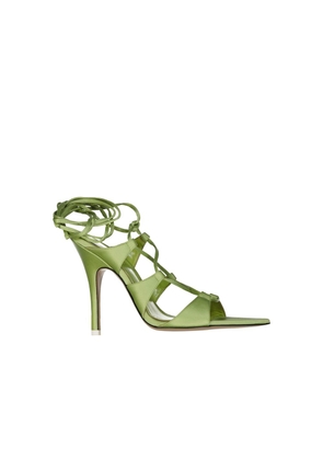 The Attico Bicolor Silk Stiletto Heel Sandals - EU39/US9