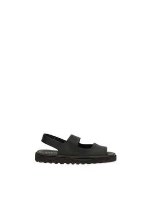 Marsell Black Calf Leather Bos Taurus Flat Sandals - EU40/US7