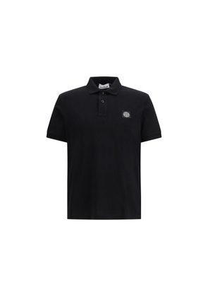 Stone Island Black Cotton Polo Shirt - M