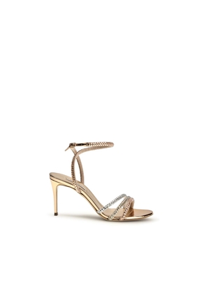 Casadei Gold Calf Leather Bos Taurus Stiletto Heel Sandals - EU36.5/US6.5