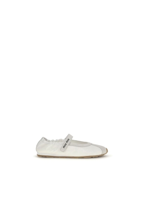 Miu Miu White Fabric Ballet Flats - EU36/US6