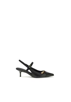PINKO Black Calf Leather Bos Taurus Pumps - EU38/US8