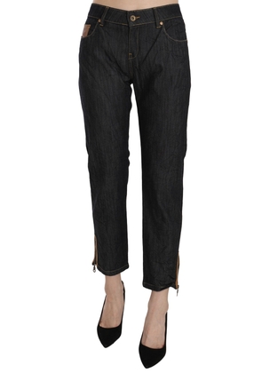 PLEIN SUD Cotton Blue High Waist Straight Cropped Trouser Jeans - W27