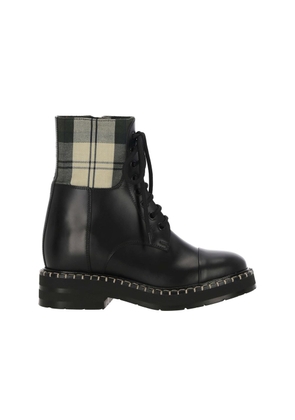 See By Chloé Black Cotton Lace-Up Boots - EU36/US6