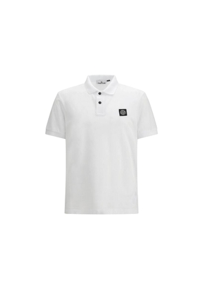 Stone Island White Cotton Polo Shirt - XL