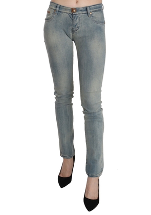 PLEIN SUD Light Blue Washed Mid Waist Skinny Denim Jeans - W28
