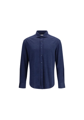 Brunello Cucinelli Blue Linen Dress Shirt - XL