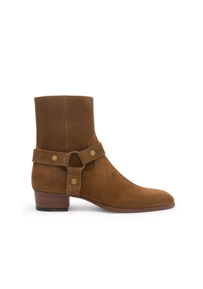 Saint Laurent Brown Calfskin Ankle Boots - EU39.5/US6.5