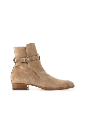 Saint Laurent Beige Calfskin Ankle Boots - EU40/US7