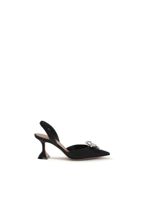 Amina Muaddi Black Silk Pumps - EU36.5/US6.5