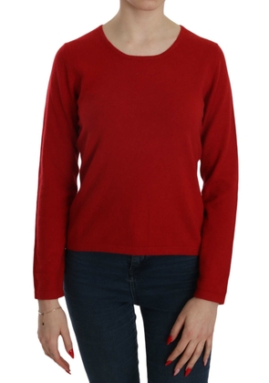MILA SCHÖN Cashmere Red Round Neck Pullover Top Sweater - M