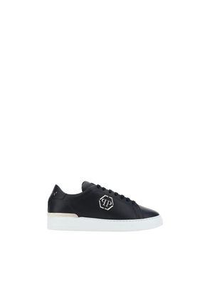 Philipp Plein Black Leather Low Top Sneakers - EU41/US8
