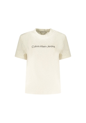 Calvin Klein Beige Cotton Womens T-Shirt - M