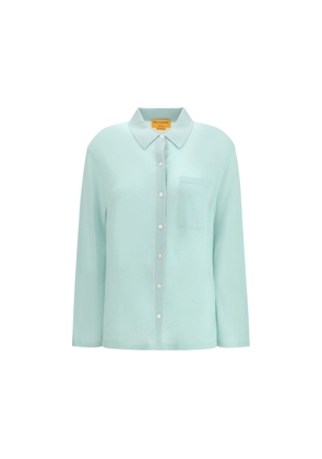 Guest in Residence Blue Cashmere Dress Shirt - M