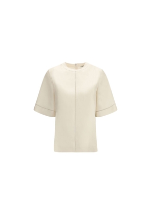 Loulou De Saison Beige Silk T-Shirt - M