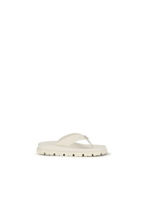 Prada White Rubber Flip-Flop Sandals - EU37/US7