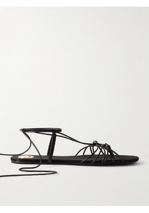 SAINT LAURENT - Babylone Logo-embellished Leather Sandals - Black - EU 35,EU 37,EU 38