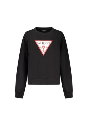 Guess Jeans Black Organic Cotton Women Sweatshirt - M