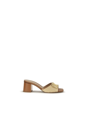 Valentino Garavani Beige Calf Leather Bos Taurus Platform Sandals - EU37.5/US7.5