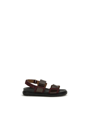 Marni Black Calf Leather Bos Taurus Strap-On Sandals - EU38.5/US8.5