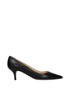 Jimmy Choo Black Leather Mid Heel Pumps - EU36.5/US6.5