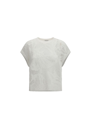 Brunello Cucinelli White Linen T-Shirt - L