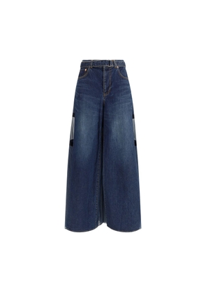 Sacai Blue Cotton Cropped Jeans - 2