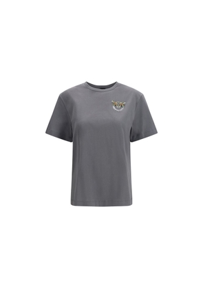 PINKO Gray Cotton T-Shirt - M