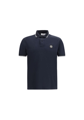 Stone Island Blue Cotton Polo Shirt - L