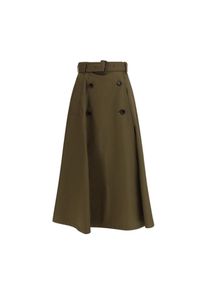 Burberry Bicolor Cotton Midi Skirt - 8