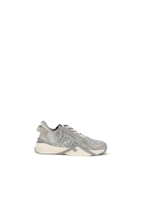 Fendi Gray Calf Leather Bos Taurus Athletic Sneakers - EU44/US11